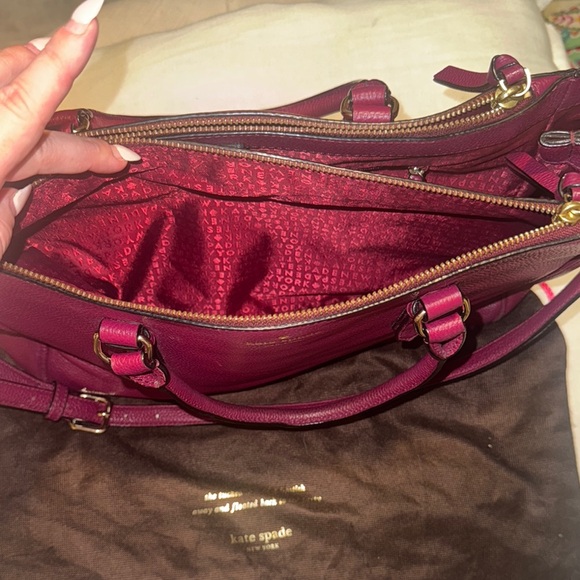 Kate Spade Raspberry Satchel Bag with Structured Design - Picture 5 of 8